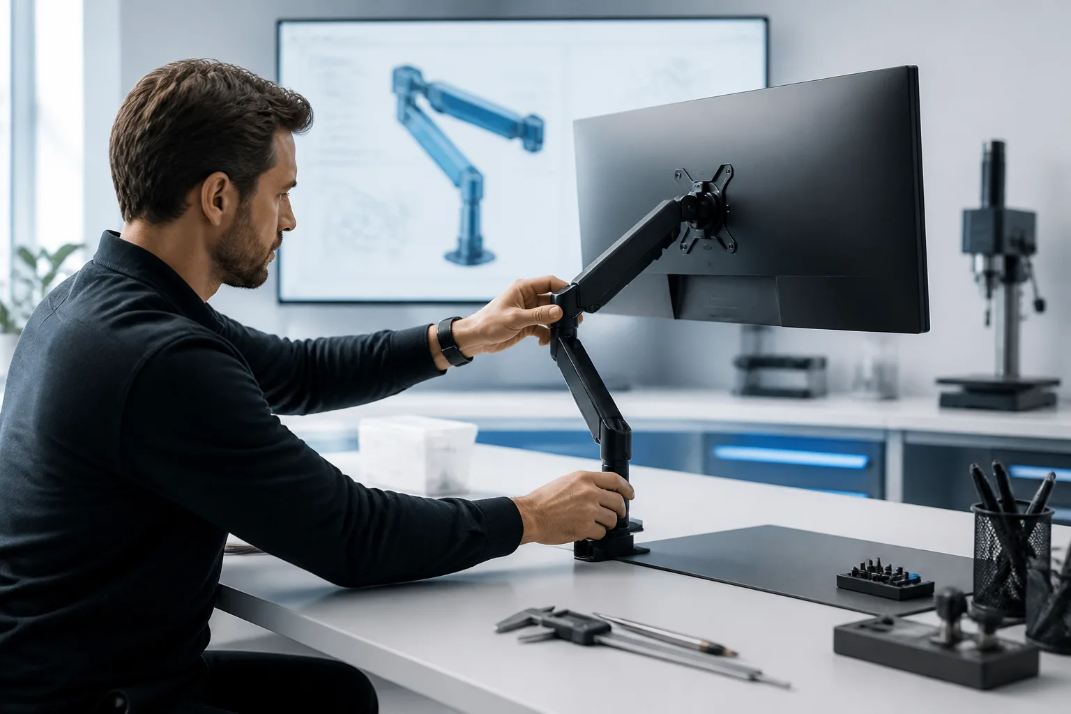 Creation monitor arm setup